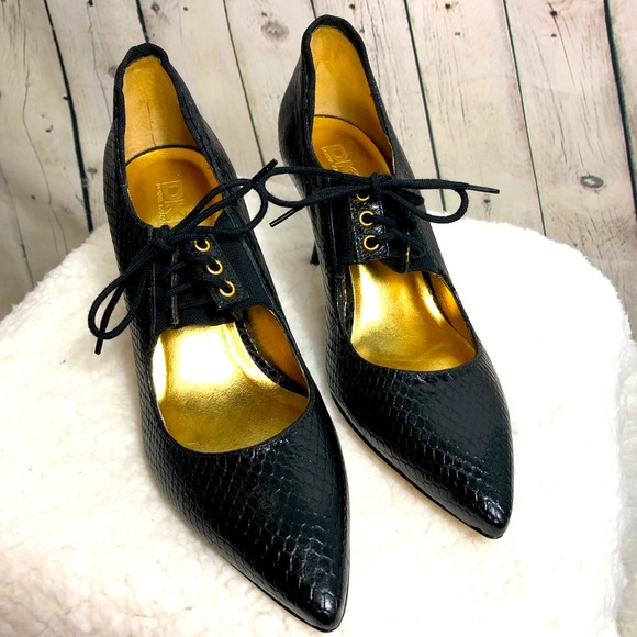 DKNY Feminine Black Heels Size 8 - Picture 1 of 7